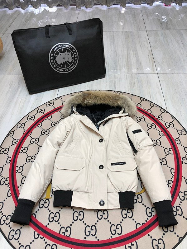 Canada Goose Women's Hooded Bomber Jacket - Off-White