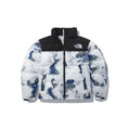 The North Face Earth-Print Puffer Jacket - White & Blue