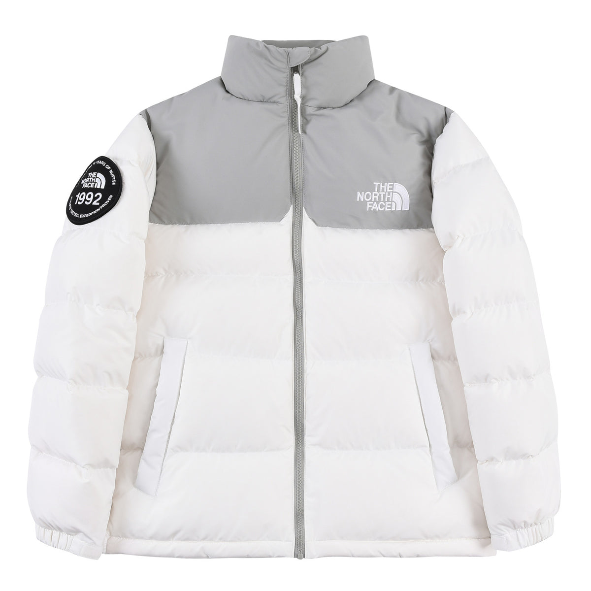 The North Face 1992 Stand-Collar Puffer Down Jacket - White & Gray