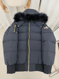 Moose Knuckles Quilted Hooded Bomber Jacket - Dark Navy
