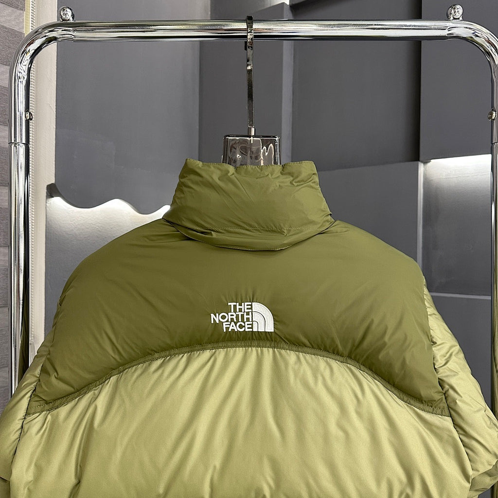 The North Face '90s-Inspired Puffer Jacket - Two-Tone Olive Green