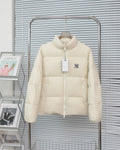 MLB New York Yankees Oversized Back Logo Puffer Jacket - Cream
