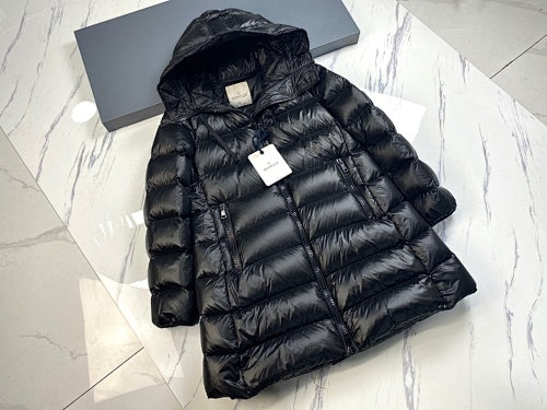 Moncler Long Hooded Puffer Down Coat - Black