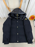 Moose Knuckles Quilted Puffer Jacket with Glossy Hood - Black