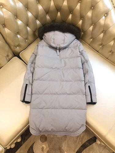 Moose Knuckles Longline Quilted Hooded Parka - Light Gray
