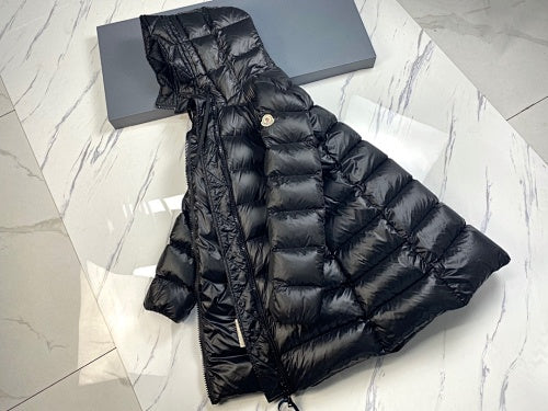 Moncler Long Hooded Puffer Down Coat - Black
