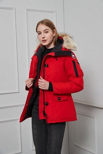 Canada Goose Women's Hooded Parka - Red