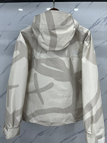 The North Face x KAWS Hooded Jacket - Light Gray Abstract Print