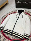 Moose Knuckles Sherpa Fleece Hooded Jacket - White & Black