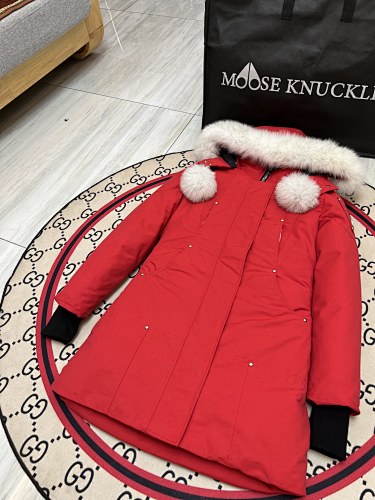 Moose Knuckles Women's Longline Hooded Parka - Red