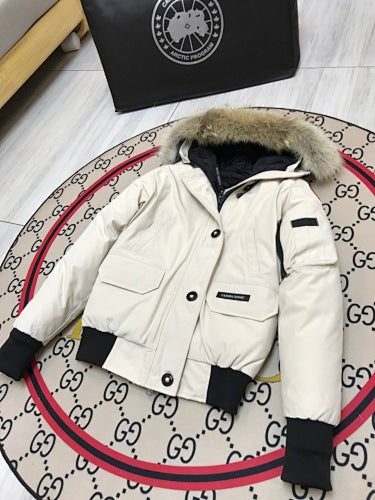 Canada Goose Women's Hooded Bomber Jacket - Off-White