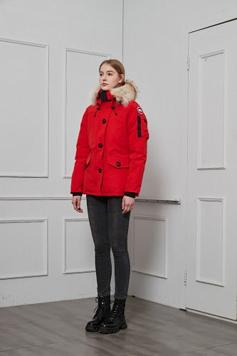 Canada Goose Women's Hooded Parka - Red