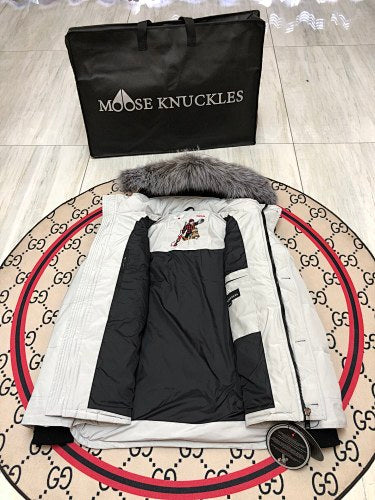 Moose Knuckles Men's Quilted Hooded Parka - White