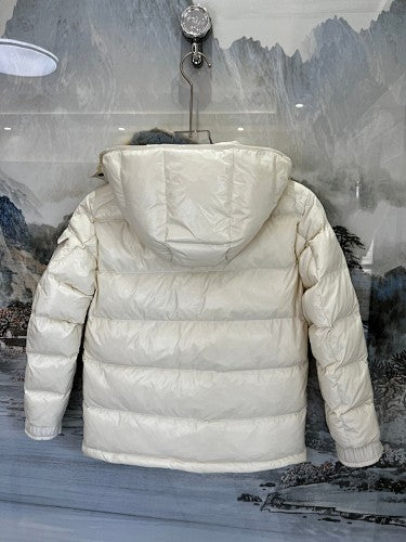 Moncler Kids' Hooded Puffer Down Jacket - Black, Pink & Cream White