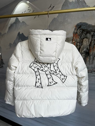 MLB New York Yankees Kids Hooded Puffer Jacket - Off-White
