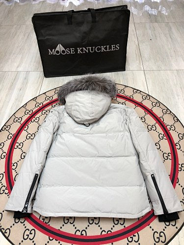 Moose Knuckles Men's Quilted Hooded Parka - White