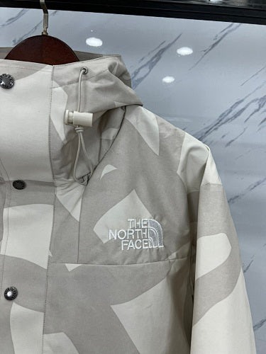 The North Face x KAWS Hooded Jacket - Light Gray Abstract Print