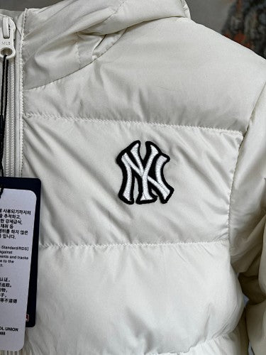 MLB New York Yankees Kids Hooded Puffer Jacket - Off-White
