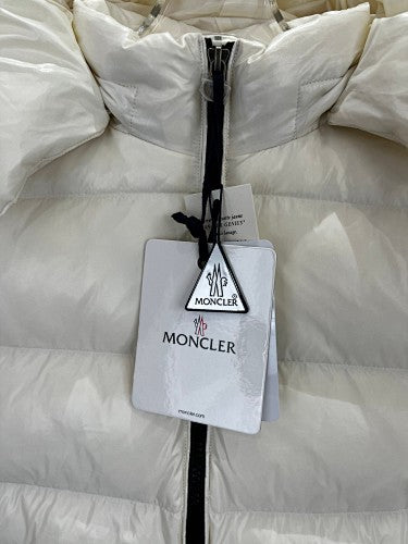 Moncler Kids' Hooded Puffer Down Jacket - Black, Pink & Cream White