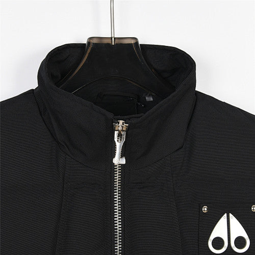 Moose Knuckles Metal Logo Studded Down Vest - Black