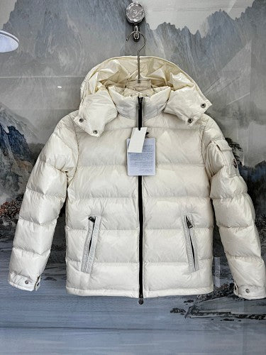 Moncler Kids' Hooded Puffer Down Jacket - Black, Pink & Cream White