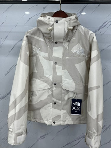 The North Face x KAWS Hooded Jacket - Light Gray Abstract Print