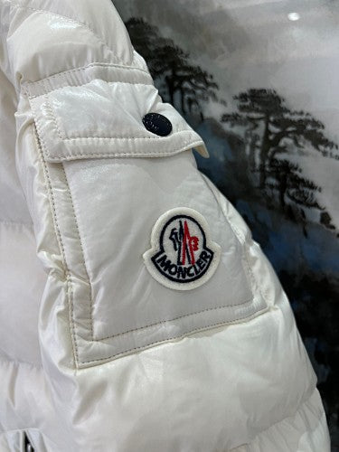 Moncler Kids' Hooded Puffer Down Jacket - Black, Pink & Cream White