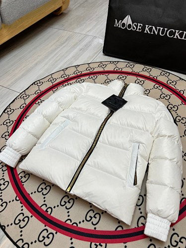 Moose Knuckles Unisex Stand-Collar Puffer Jacket - White