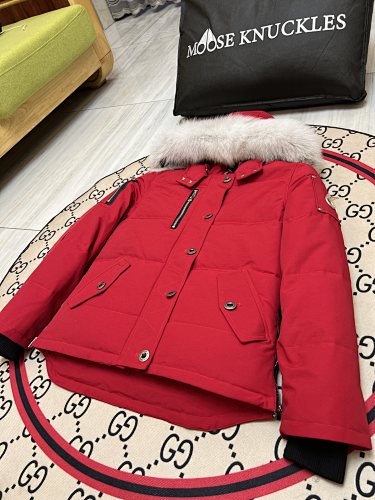 Moose Knuckles Women's Quilted Hooded Parka - Red