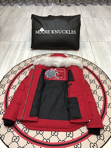 Moose Knuckles Women's Quilted Hooded Parka - Red