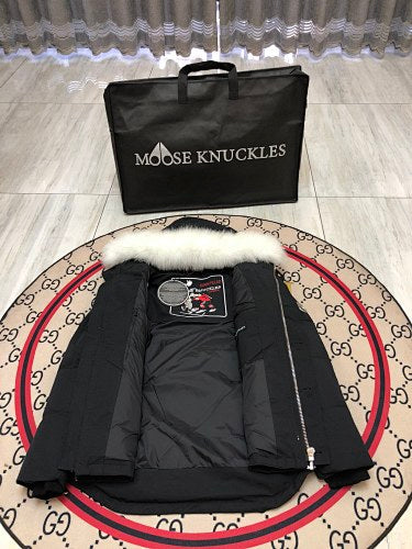 Moose Knuckles Men's Quilted Hooded Parka - Black