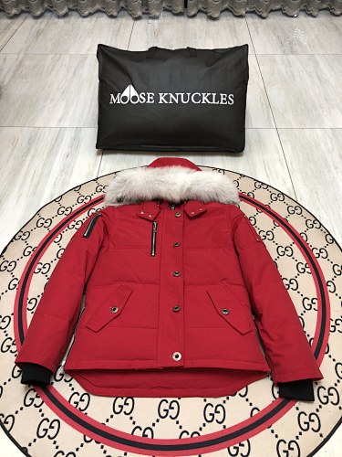 Moose Knuckles Women's Quilted Hooded Parka - Red