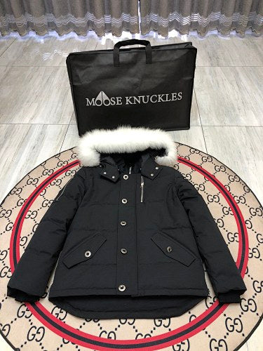 Moose Knuckles Men's Quilted Hooded Parka - Black
