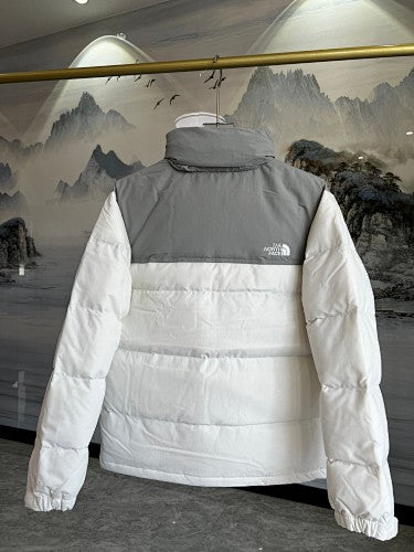 The North Face Logo Puffer Jacket - White & Gray