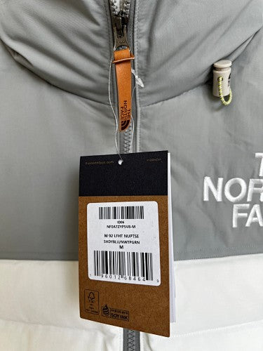 The North Face Logo Puffer Jacket - White & Gray