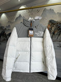 The North Face Logo Puffer Jacket - White & Gray