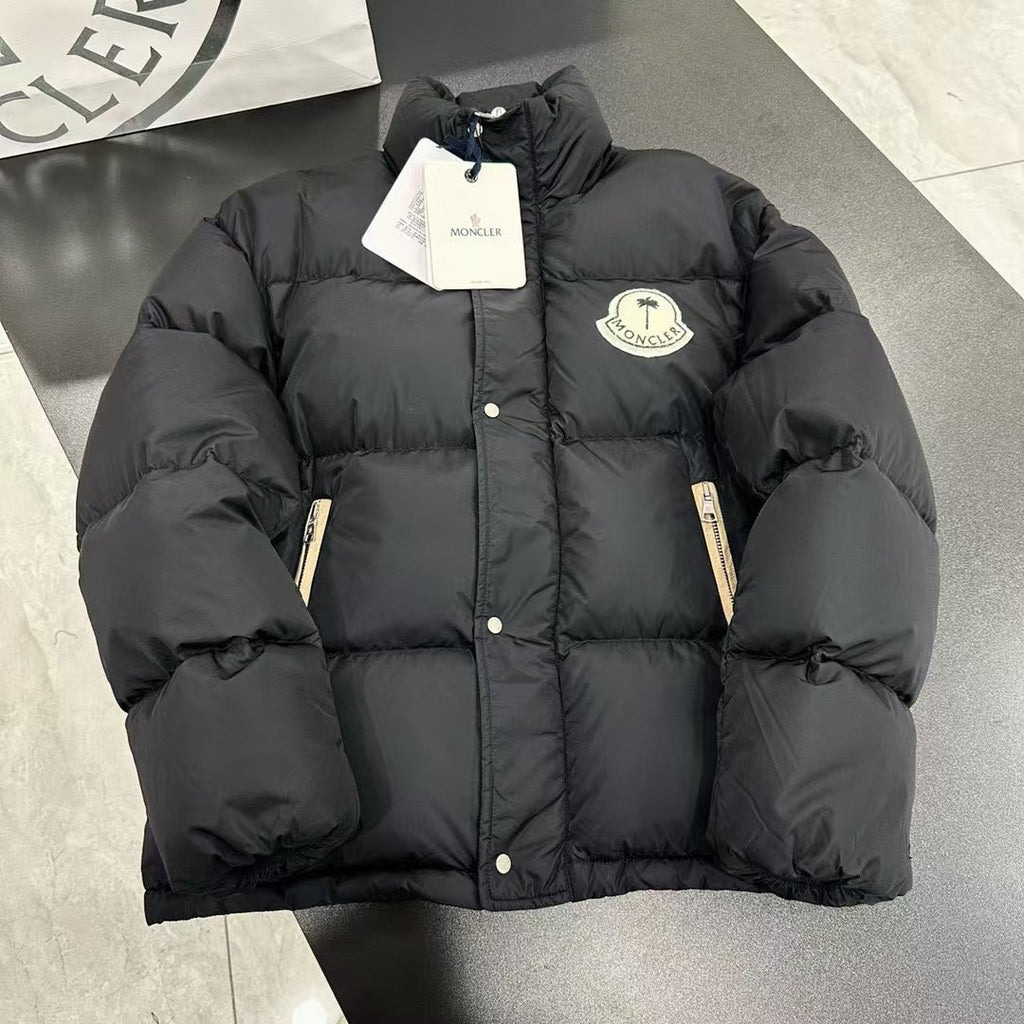 Moncler x Palm Angels Stand-Collar Puffer Jacket in Black