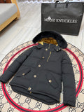 Moose Knuckles Men's Hooded Puffer Jacket in Black