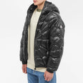 Moncler Violier Spiderweb-Quilted Hooded Down Jacket - Black