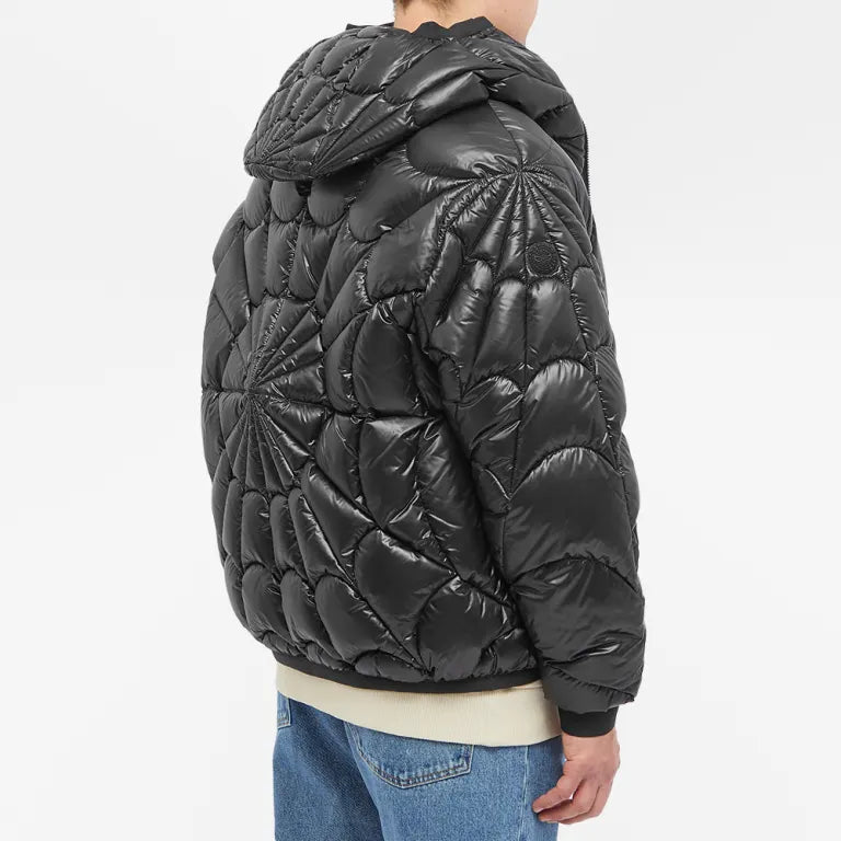 Moncler Violier Spiderweb-Quilted Hooded Down Jacket - Black