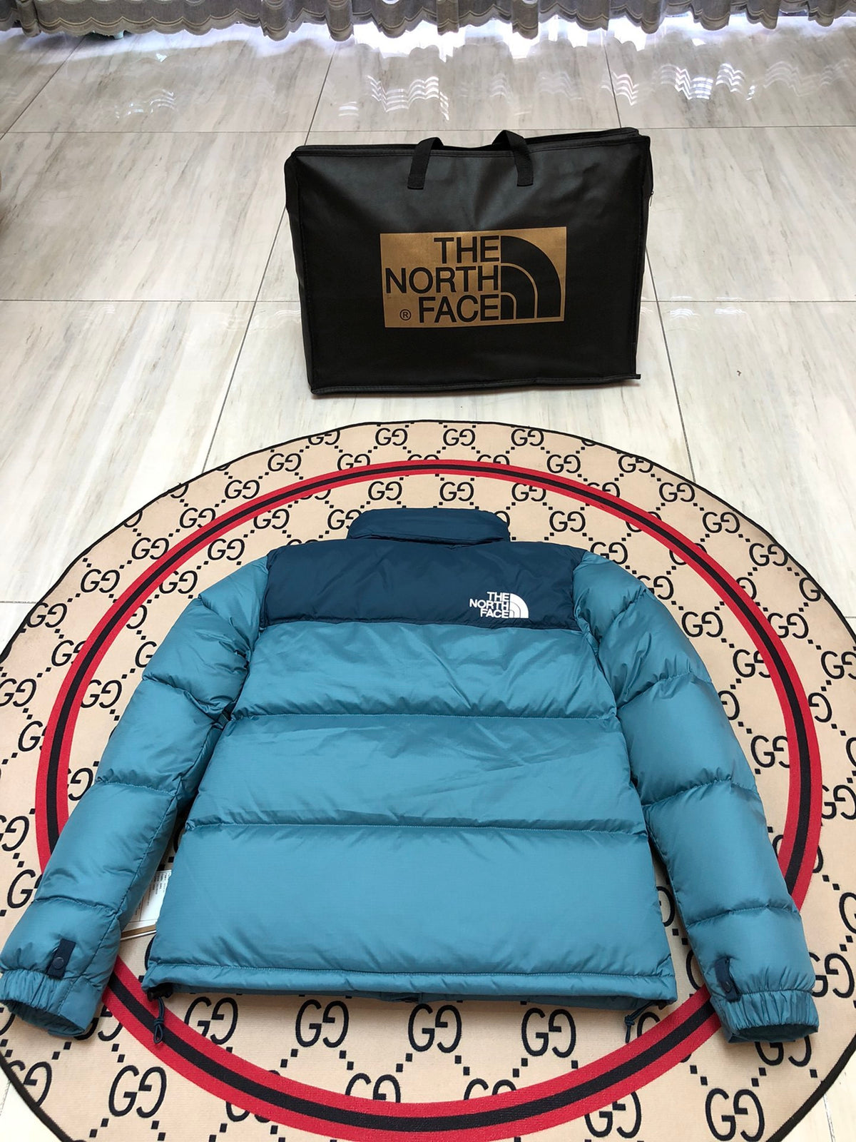 The North Face 1996 Puffer Down Jacket - Teal Blue & Navy