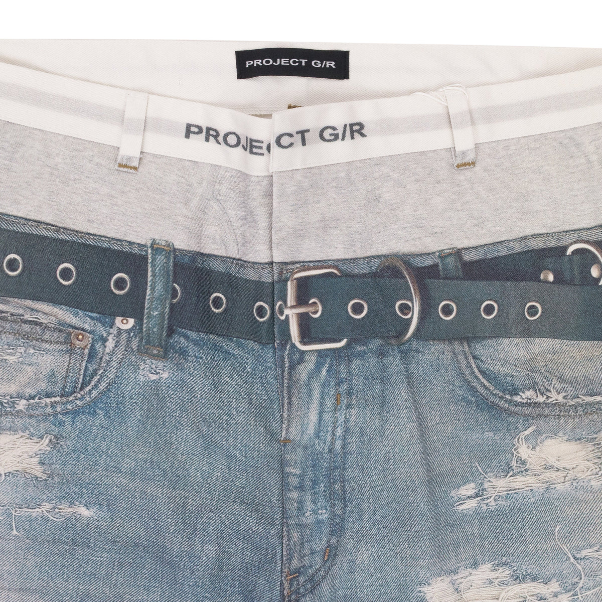 BLUE TROMPE-L'ŒIL DENIM JEANS