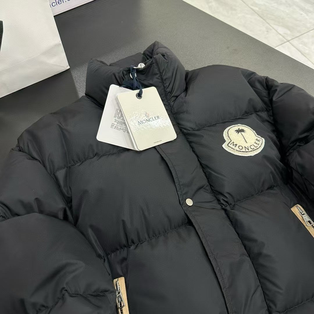 Moncler x Palm Angels Stand-Collar Puffer Jacket in Black