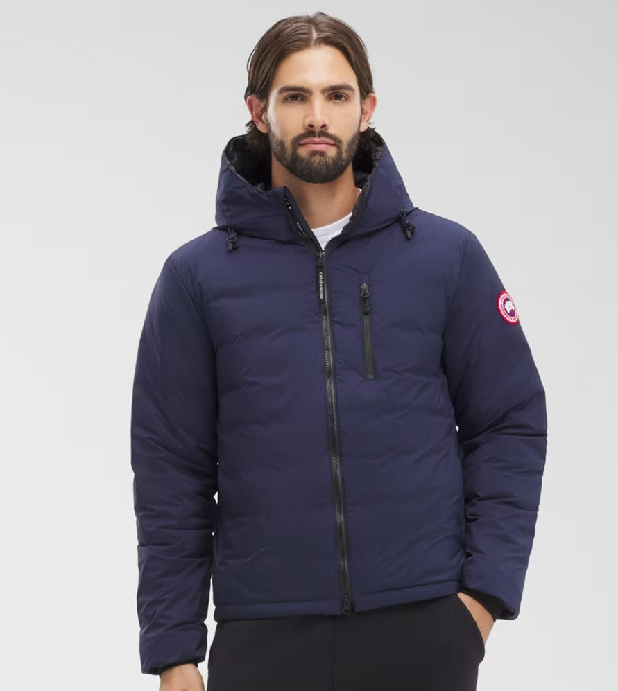 Canada Goose Hooded Quilted Jacket in Navy Blue