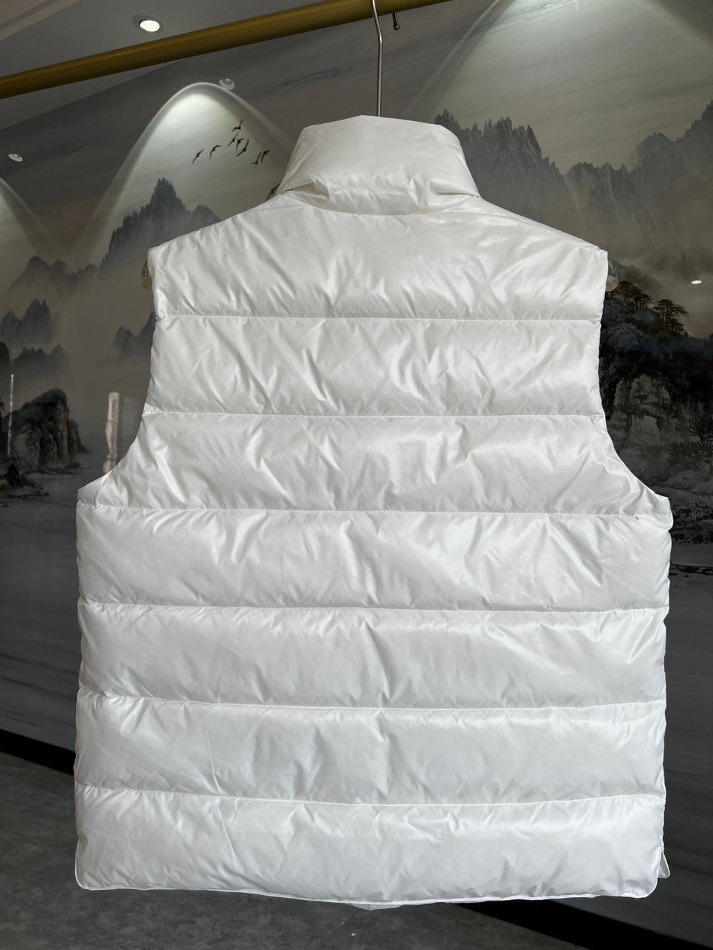 Moncler Quilted Stand-Collar Puffer Vest in White