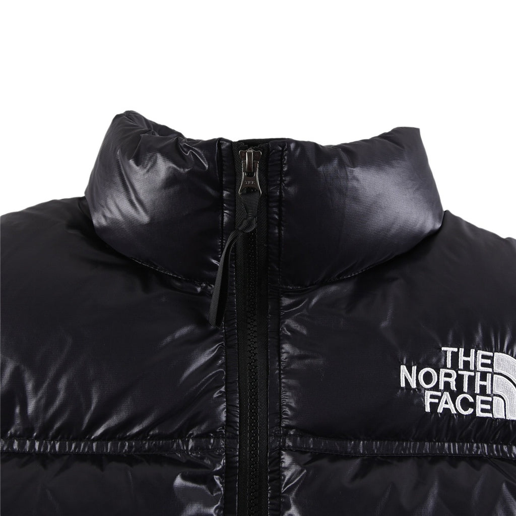 The North Face Glossy Cropped Puffer Jacket in Black