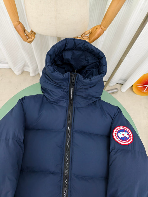 Canada Goose Lawrence Hooded Puffer Jacket in Navy Blue