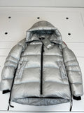 Canada Goose Women's Hooded Puffer Jacket in Silver Grey