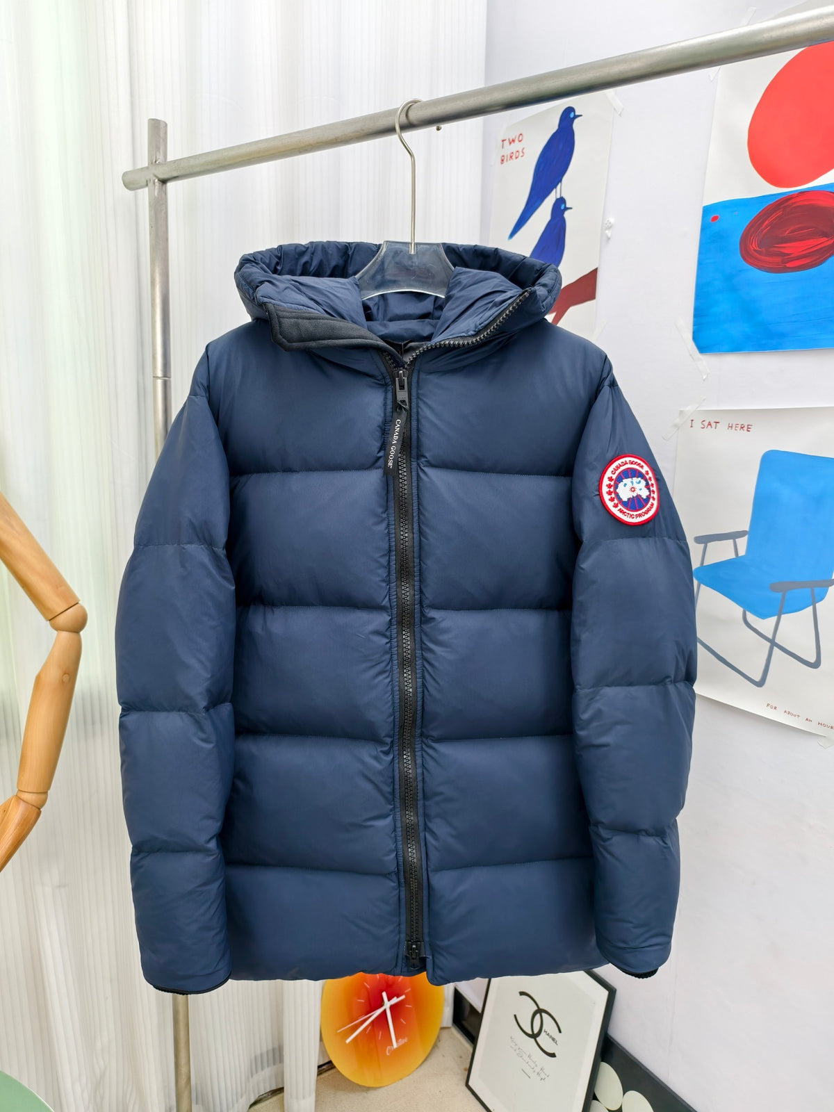 Canada Goose Lawrence Hooded Puffer Jacket in Navy Blue