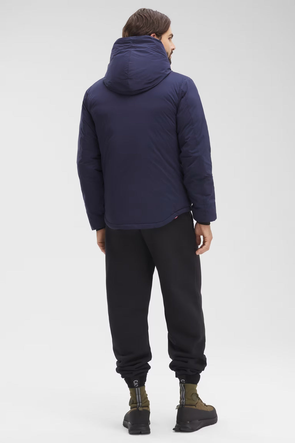 Canada Goose Hooded Quilted Jacket in Navy Blue
